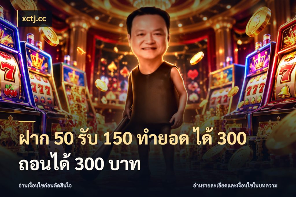 ฝาก 50 รับ 150 ทํายอด ได้ 300 ถอนได้ 300 บาท xctj.cc โปรกับเกมที่ชอบเลือกให้ตรงสไตล์