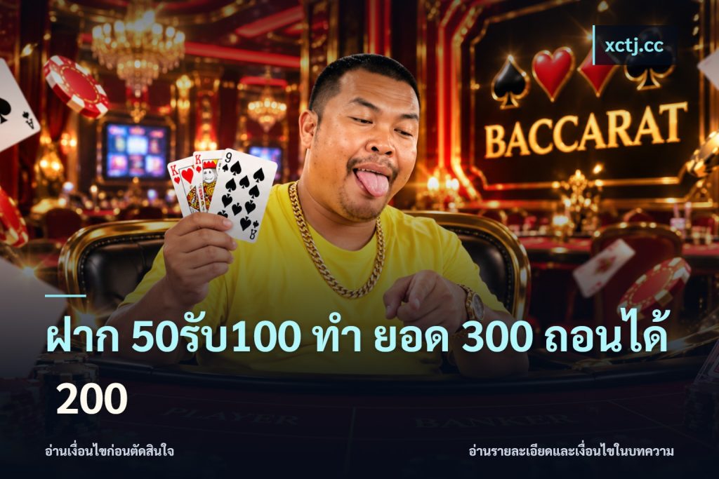 ฝาก 50รับ100 ทํา ยอด 300 ถอนได้ 200