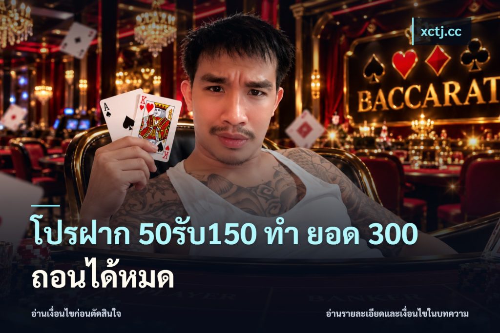 โปรฝาก 50รับ150 ทํา ยอด 300 ถอนได้หมด