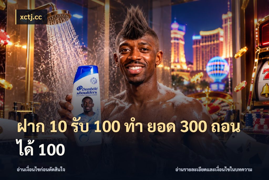 ฝาก 10 รับ 100 ทํา ยอด 300 ถอนได้ 100 ยอดฝากและยอดรับในมุมของคนชอบลุ้น ในมุม xctj.cc