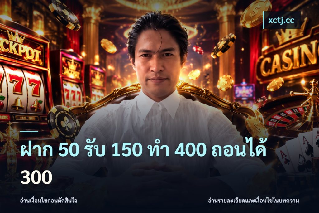 ฝาก 50 รับ 150 ทํา 400 ถอนได้ 300