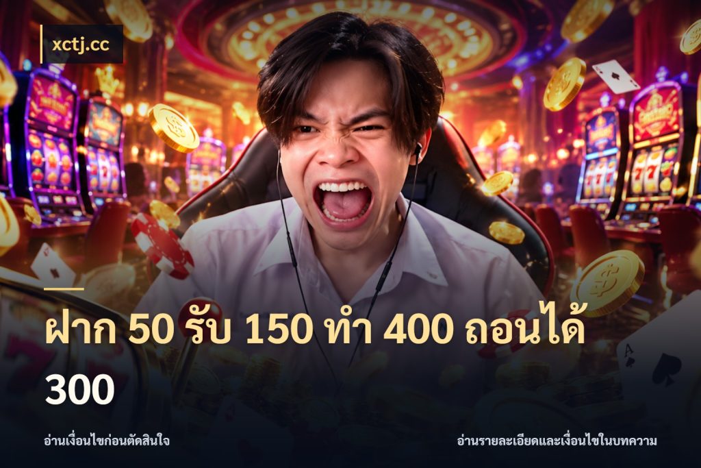 ฝาก 50 รับ 150 ทํา 400 ถอนได้ 300 xctj.cc เครดิตกับรูปแบบโปรที่ตรงใจ