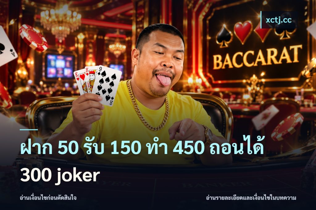 ฝาก 50 รับ 150 ทํา 450 ถอนได้ 300 joker