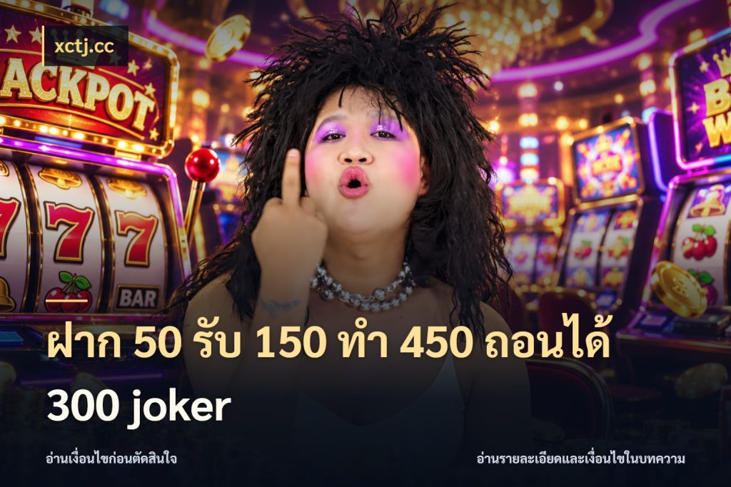 ฝาก 50 รับ 150 ทํา 450 ถอนได้ 300 joker ยอดฝากและยอดรับในมุมของคนชอบลุ้น ในมุม xctj.cc