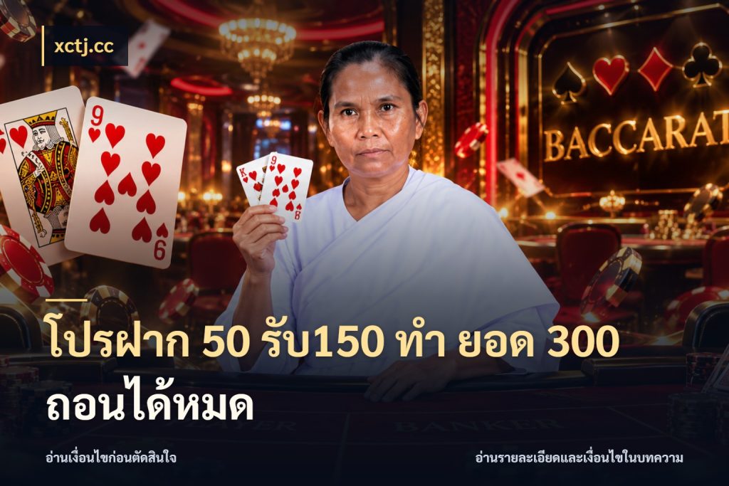 โปรฝาก 50 รับ150 ทํา ยอด 300 ถอนได้หมด โปรยอดรับที่สายเกมสนใจ ในมุม xctj.cc