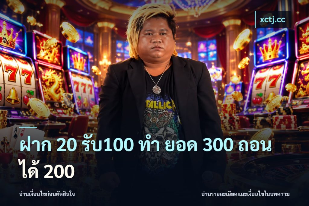 ฝาก 20 รับ100 ทํา ยอด 300 ถอนได้ 200