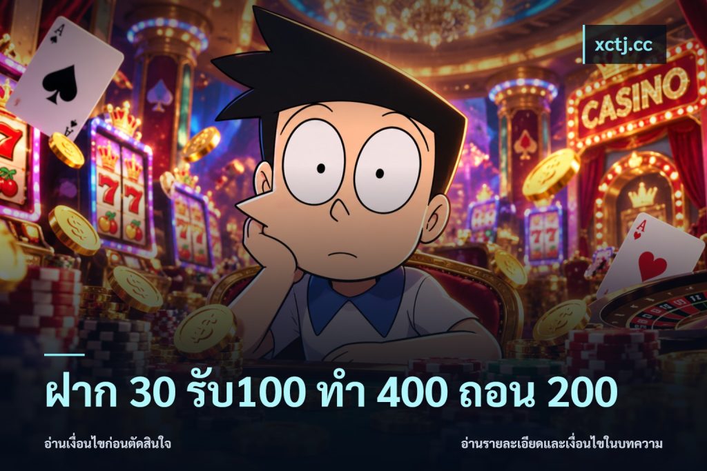ฝาก 30 รับ100 ทํา 400 ถอน 200