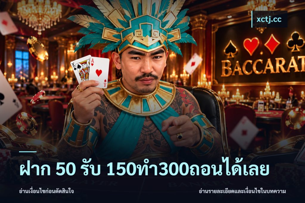 ฝาก 50 รับ 150ทำ300ถอนได้เลย