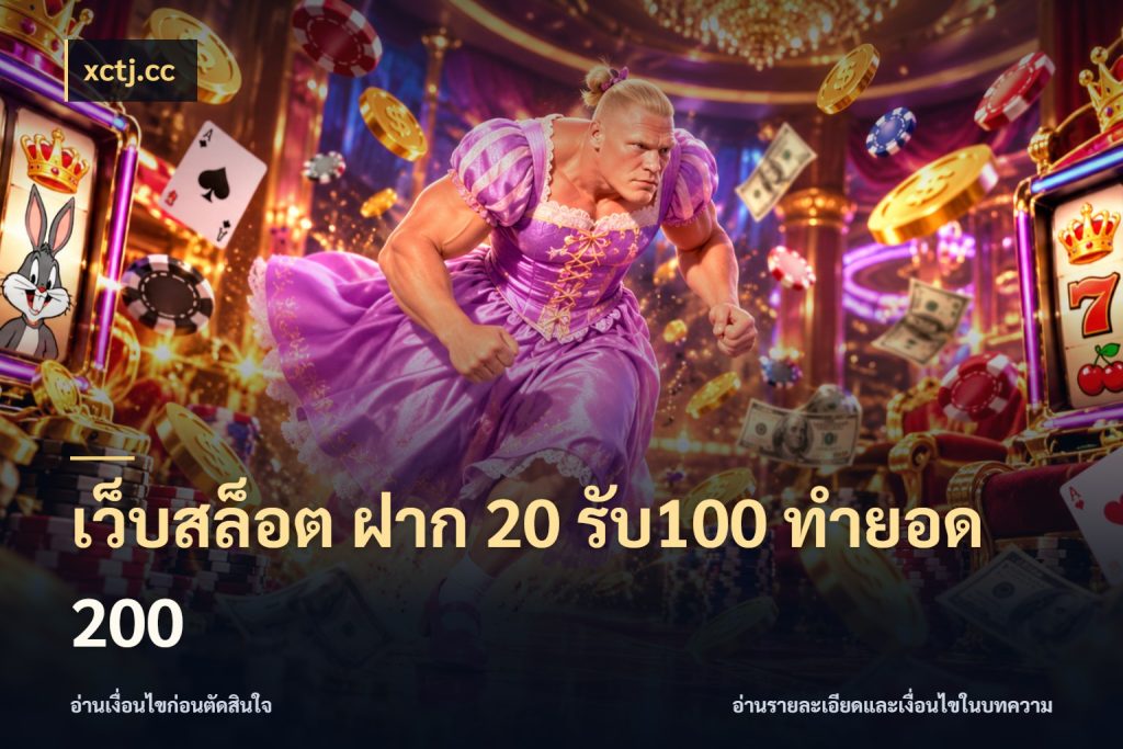เว็บสล็อต ฝาก 20 รับ100 ทำยอด 200 เครดิตกับรูปแบบโปรที่ตรงใจ ในมุม xctj.cc