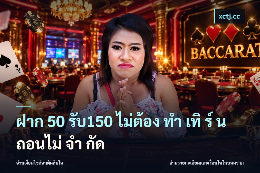ฝาก 50 รับ150 ไม่ต้อง ทํา เทิ ร์ น ถอนไม่ จํา กัด
