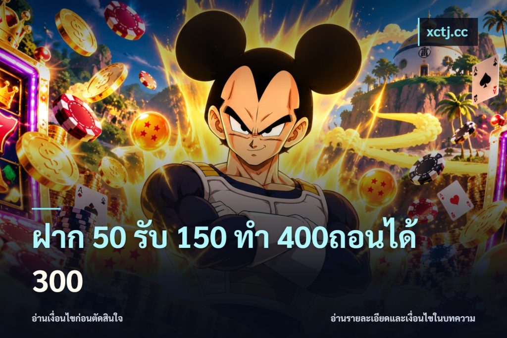 ฝาก 50 รับ 150 ทํา 400ถอนได้ 300