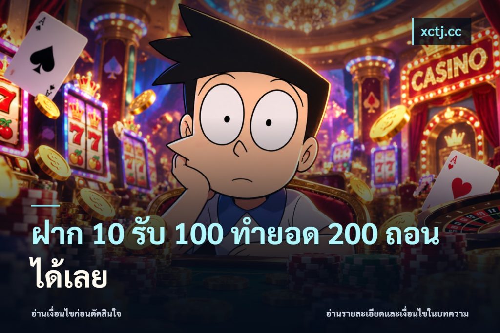 ฝาก 10 รับ 100 ทํายอด 200 ถอนได้เลย
