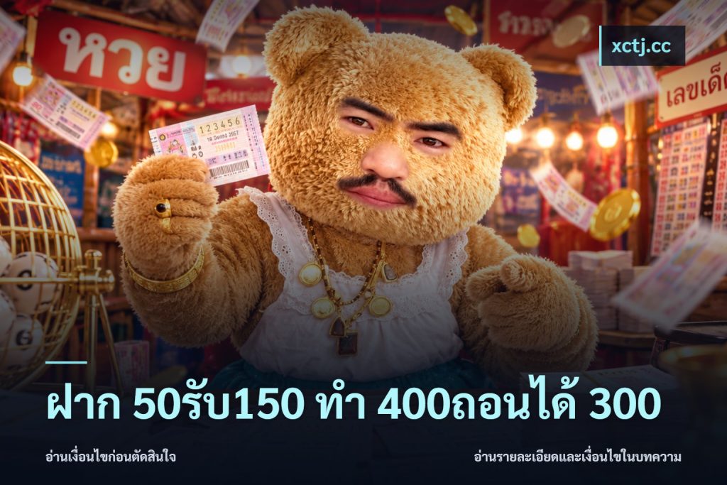 ฝาก 50รับ150 ทํา 400ถอนได้ 300