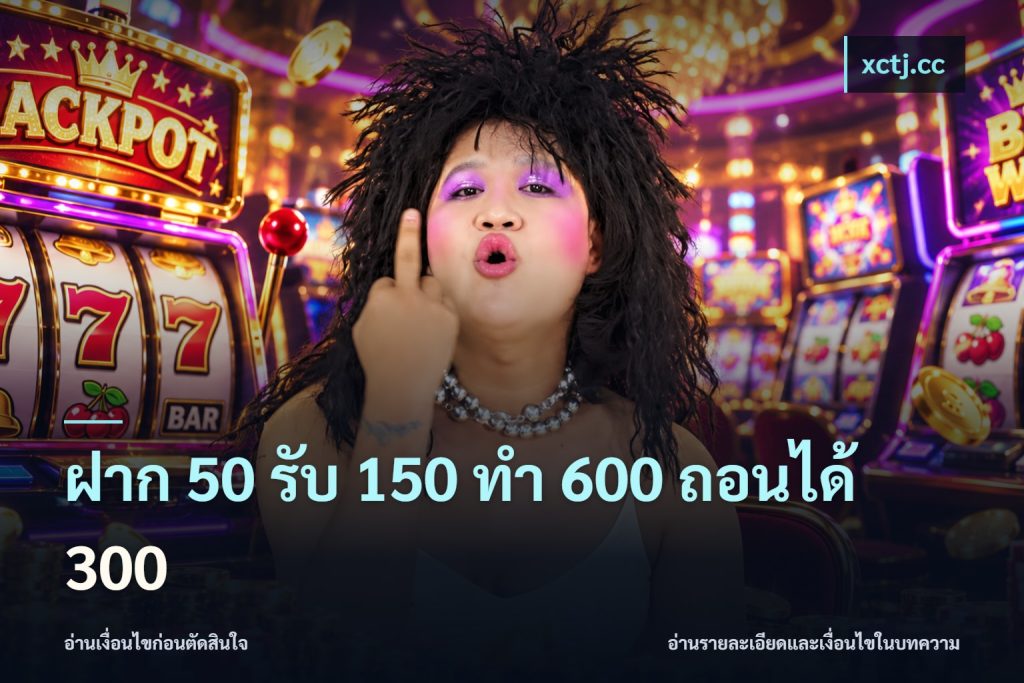 ฝาก 50 รับ 150 ทํา 600 ถอนได้ 300