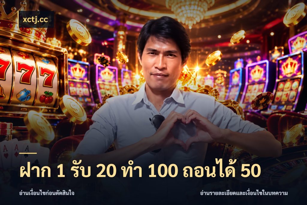 ฝาก 1 รับ 20 ทำ 100 ถอนได้ 50 ยอดฝากและยอดรับในมุมของคนชอบลุ้น สไตล์ xctj.cc