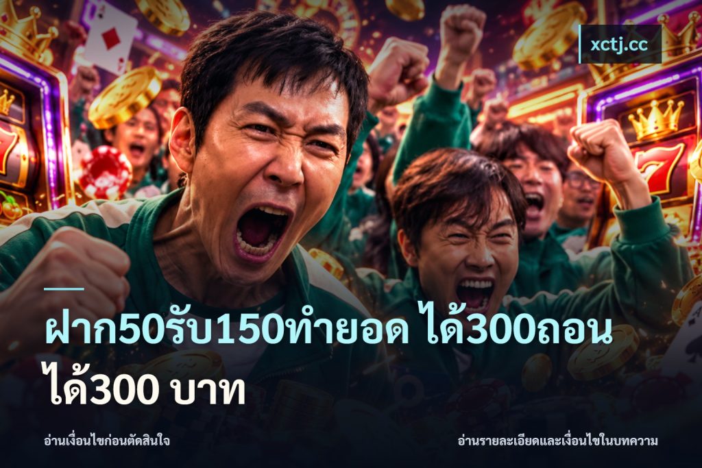 ฝาก50รับ150ทำยอด ได้300ถอนได้300 บาท