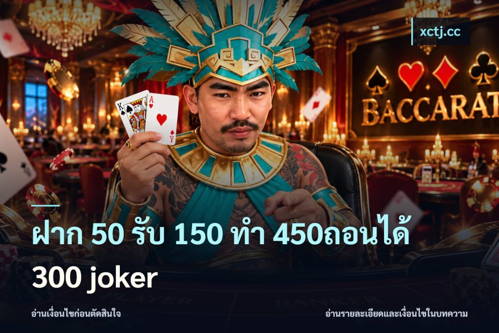 ฝาก 50 รับ 150 ทํา 450ถอนได้ 300 joker