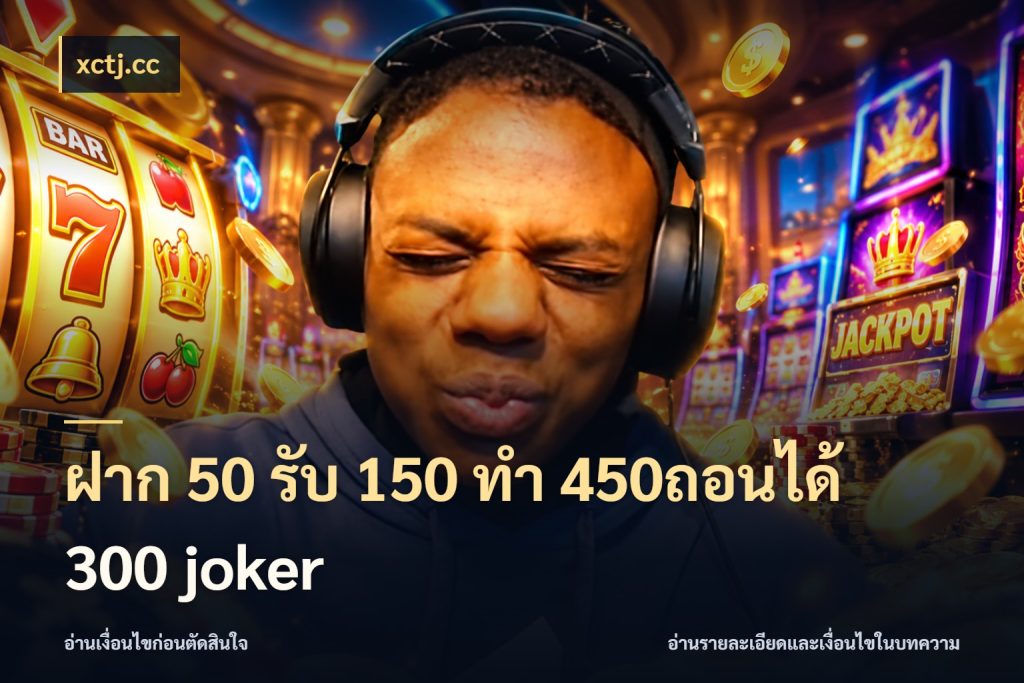 ฝาก 50 รับ 150 ทํา 450ถอนได้ 300 joker เครดิตกับรูปแบบโปรที่ตรงใจ สไตล์ xctj.cc
