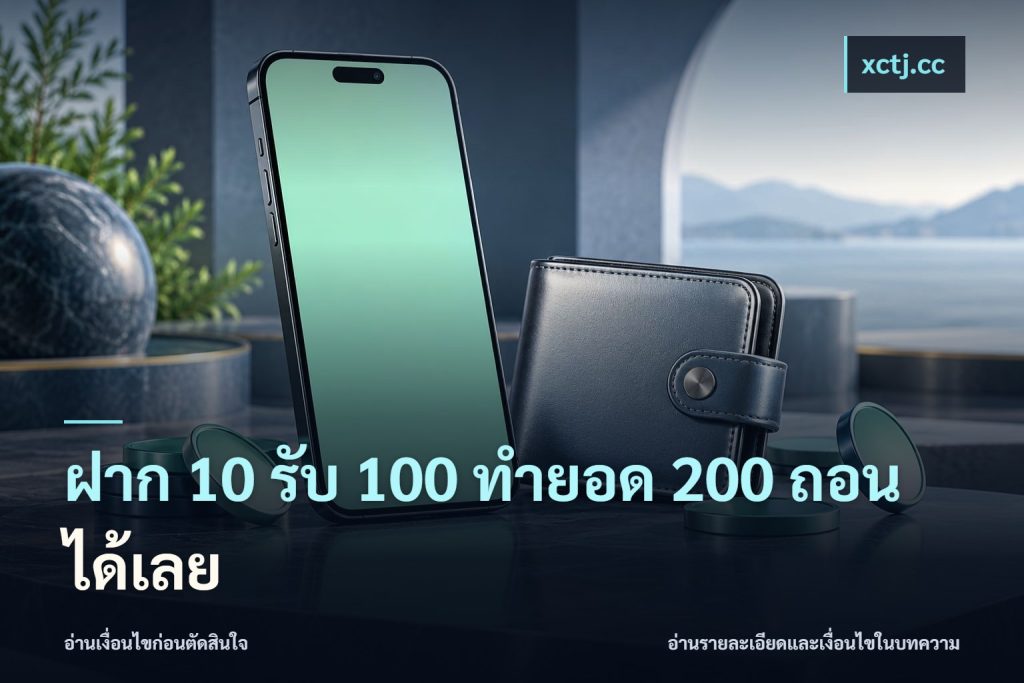 ฝาก 10 รับ 100 ทำยอด 200 ถอนได้เลย