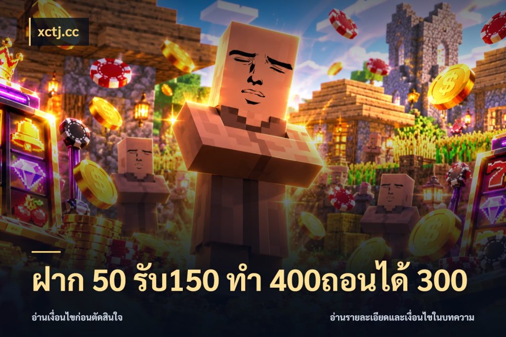 ฝาก 50 รับ150 ทํา 400ถอนได้ 300 เครดิตกับรูปแบบโปรที่ตรงใจ สไตล์ xctj.cc