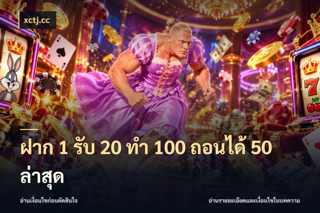 ฝาก 1 รับ 20 ทำ 100 ถอนได้ 50 ล่าสุด สีสันของโปรฝากและยอดรับ สไตล์ xctj.cc